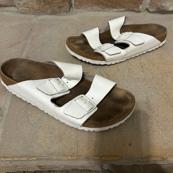 Birkenstock Arizona Two-Strap Sandal in White Arizona Big Buckle EVA in Color Eggshell | BIRKENSTOCK US main image 4